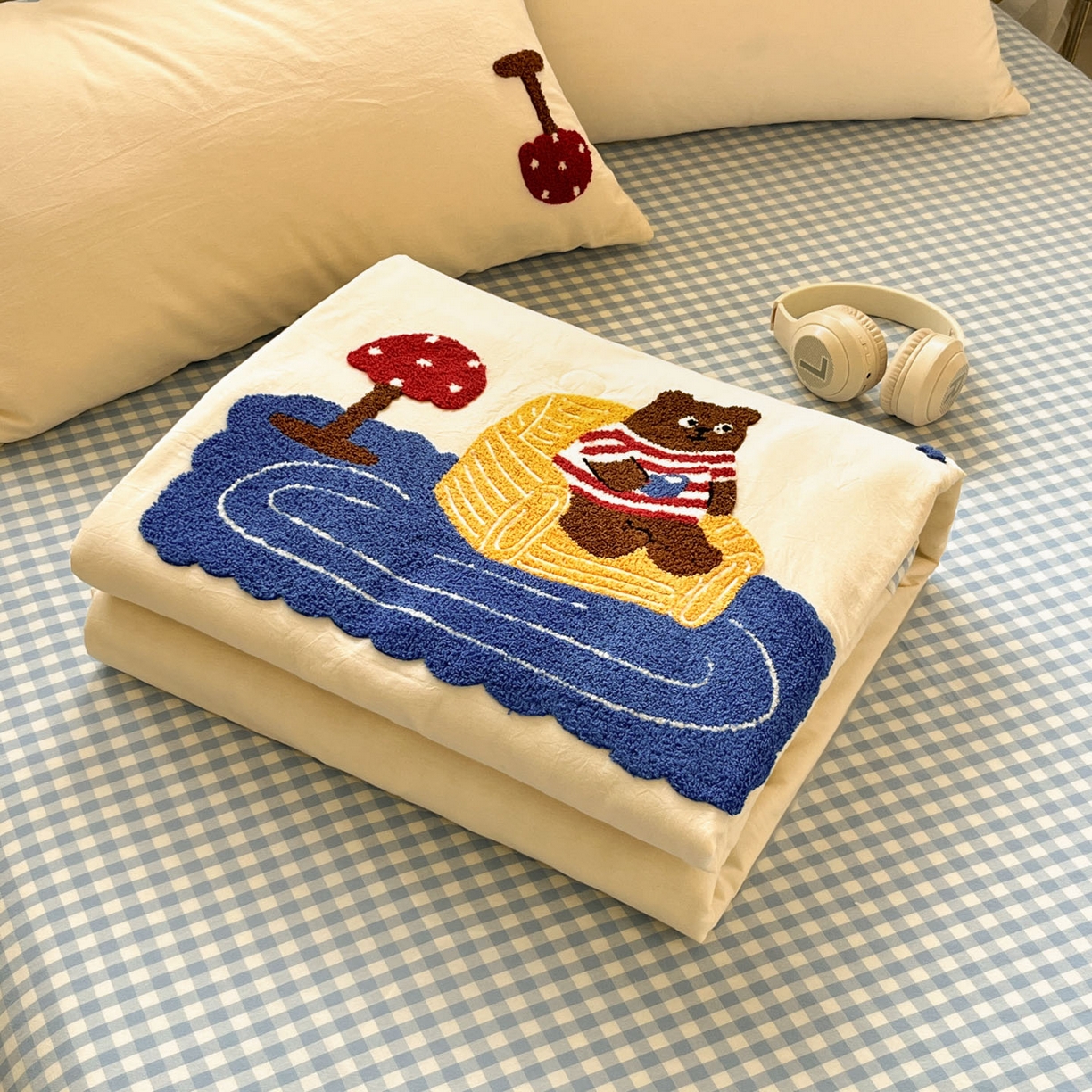 91家纺网 家纺一手货源 找家纺 一加一 2025新款全棉水洗棉大豆夏被 花季物语