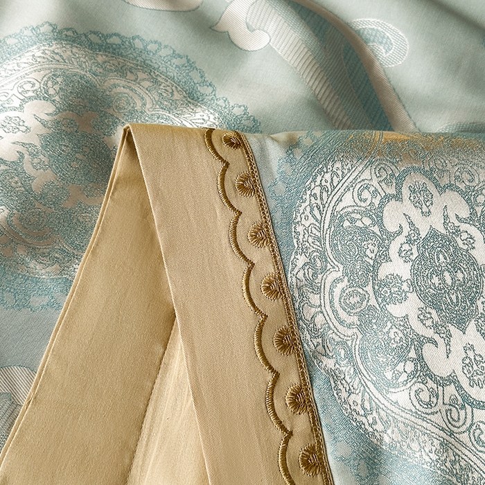 91家纺网 家纺一手货源 找家纺 莉迪娅 2026新款全棉纯棉贡缎提花夏被夏凉被空调被四件套 摩卡金兰