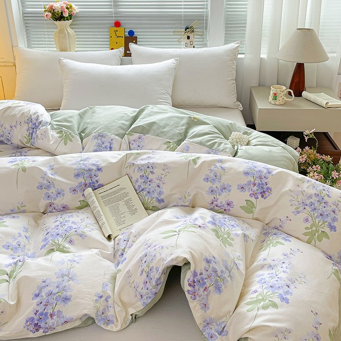 91家纺网 家纺一手货源 找家纺 大柏树 2026新款全棉纯棉13376印花单被套单品被套被套单件 花织梦紫