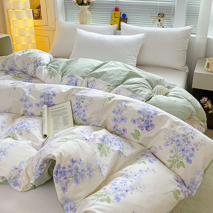 91家纺网 家纺一手货源 找家纺 大柏树 2026新款全棉纯棉13376印花单被套单品被套被套单件 花织梦紫