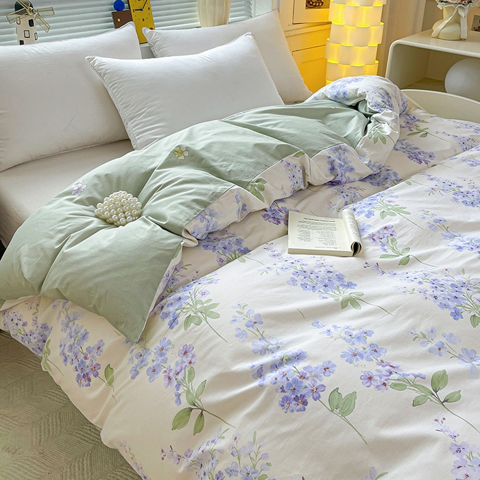 91家纺网 家纺一手货源 找家纺 大柏树 2026新款全棉纯棉13376印花单被套单品被套被套单件 花织梦紫