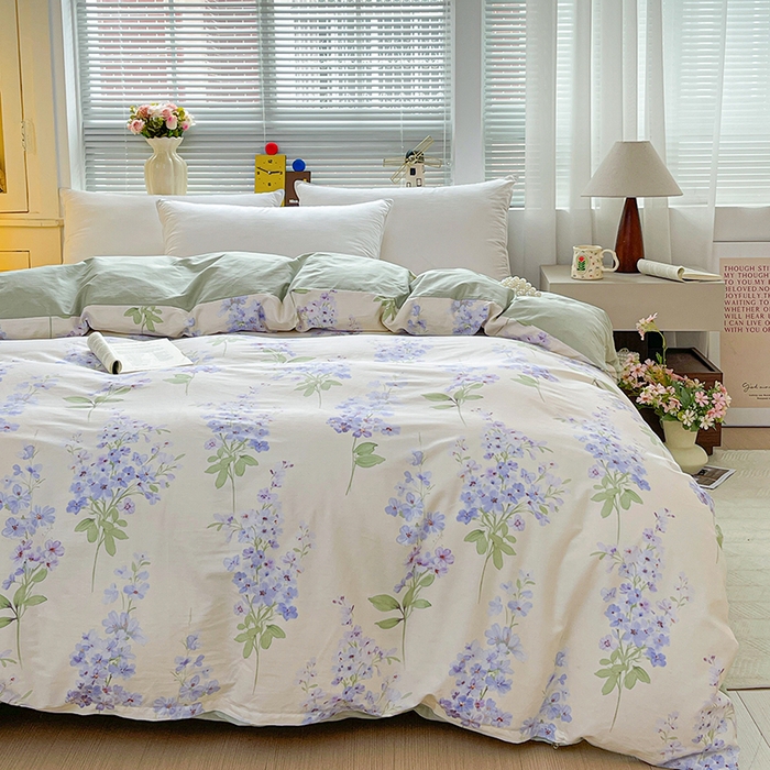 91家纺网 家纺一手货源 找家纺 大柏树 2026新款全棉纯棉13376印花单被套单品被套被套单件 花织梦紫