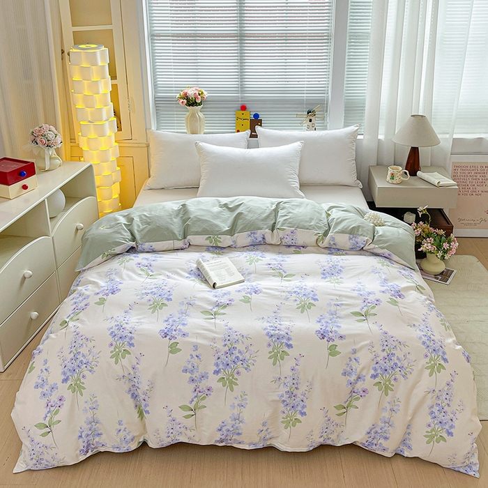 大柏树 2026新款全棉纯棉13376印花单被套单品被套被套单件 花织梦紫