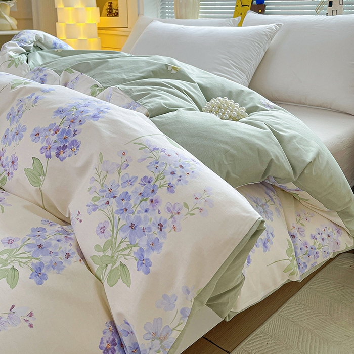 91家纺网 家纺一手货源 找家纺 大柏树 2026新款全棉纯棉13376印花单被套单品被套被套单件 花织梦紫