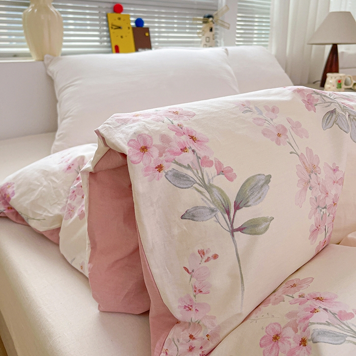 91家纺网 家纺一手货源 找家纺 大柏树 2026新款全棉纯棉13376印花单被套单品被套被套单件 花织梦粉