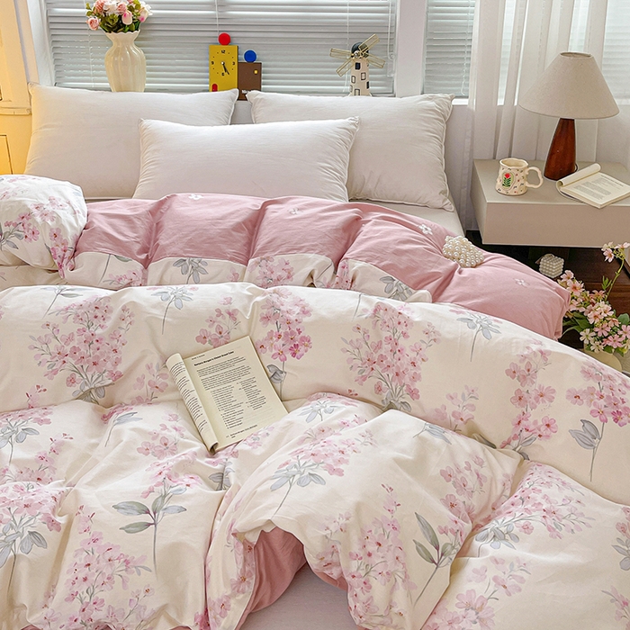 91家纺网 家纺一手货源 找家纺 大柏树 2026新款全棉纯棉13376印花单被套单品被套被套单件 花织梦粉