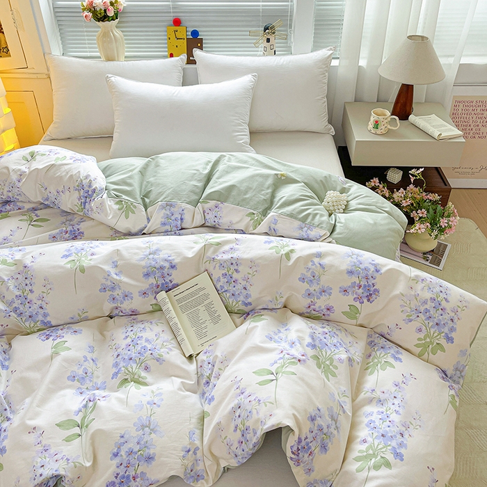 91家纺网 家纺一手货源 找家纺 大柏树 2026新款全棉纯棉13376印花单被套单品被套被套单件 花织梦紫