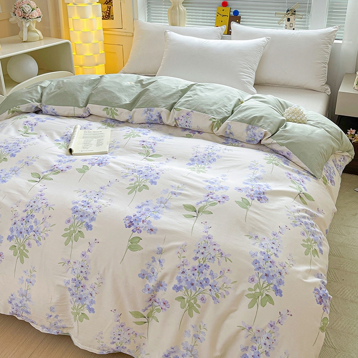 91家纺网 家纺一手货源 找家纺 大柏树 2026新款全棉纯棉13376印花单被套单品被套被套单件 花织梦紫