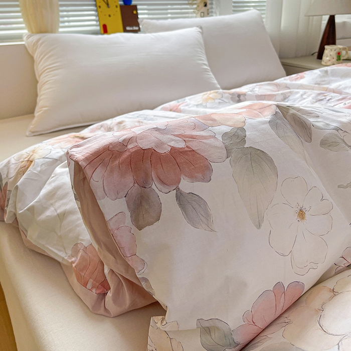 91家纺网 家纺一手货源 找家纺 大柏树 2026新款全棉纯棉13376印花单被套单品被套被套单件 云纱粉