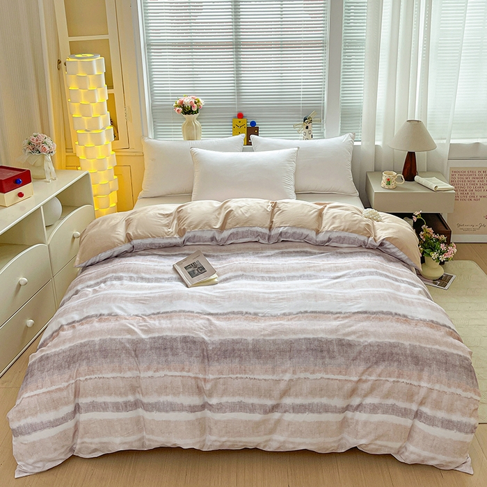 大柏树 2026新款全棉纯棉13376印花单被套单品被套被套单件 月冉星河咖