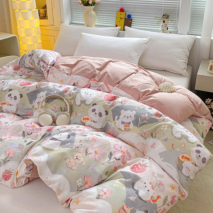 91家纺网 家纺一手货源 找家纺 大柏树 2026新款全棉纯棉13376印花单被套单品被套被套单件 花间小熊