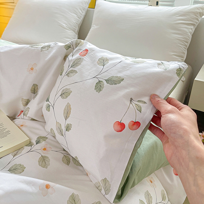 91家纺网 家纺一手货源 找家纺 大柏树 2026新款全棉纯棉13376印花单被套单品被套被套单件 花自红-绿