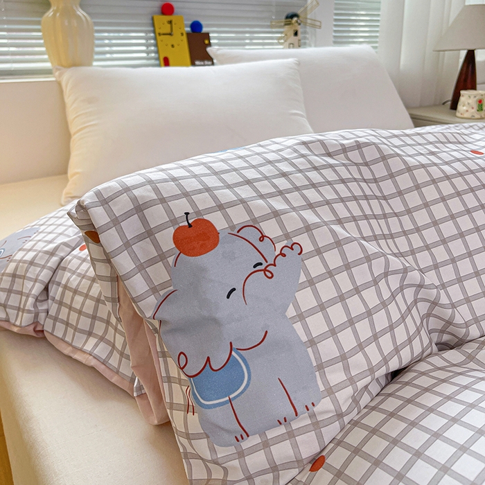 91家纺网 家纺一手货源 找家纺 大柏树 2026新款全棉纯棉13376印花单被套单品被套被套单件 活力小象