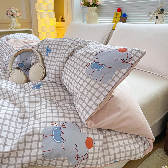 91家纺网 家纺一手货源 找家纺 大柏树 2026新款全棉纯棉13376印花单被套单品被套被套单件 活力小象