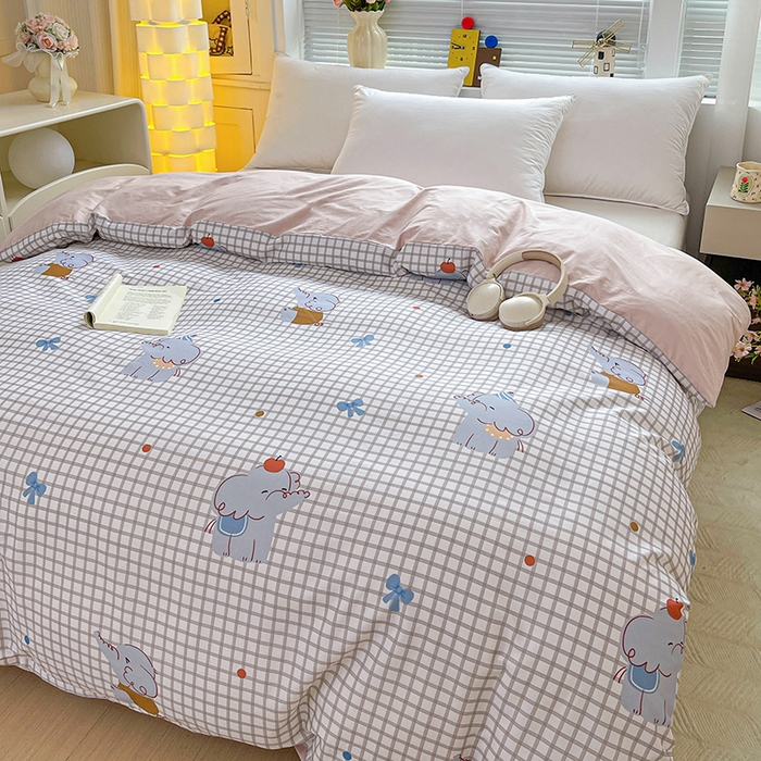 91家纺网 家纺一手货源 找家纺 大柏树 2026新款全棉纯棉13376印花单被套单品被套被套单件 活力小象