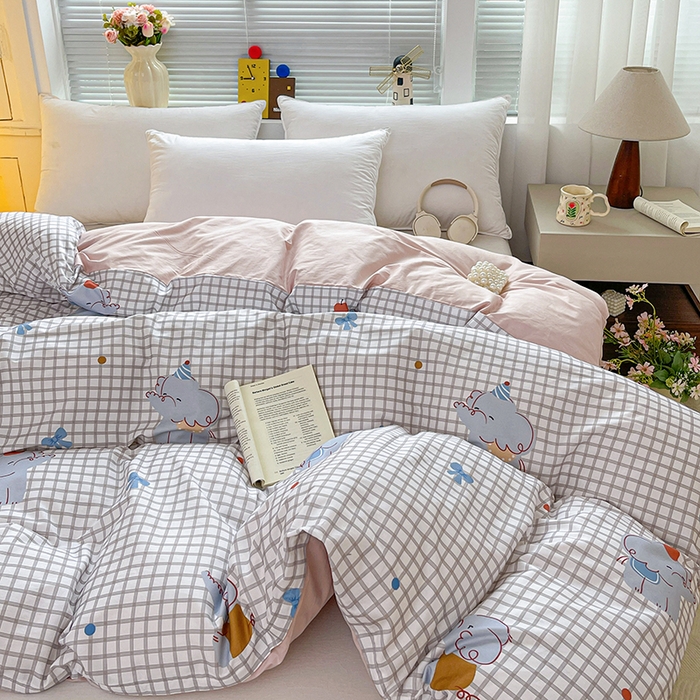 91家纺网 家纺一手货源 找家纺 大柏树 2026新款全棉纯棉13376印花单被套单品被套被套单件 活力小象