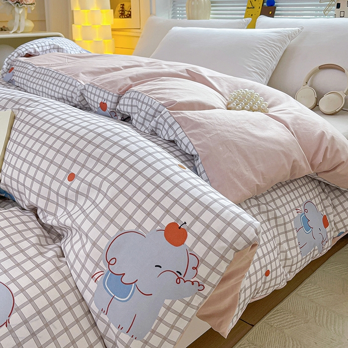 91家纺网 家纺一手货源 找家纺 大柏树 2026新款全棉纯棉13376印花单被套单品被套被套单件 活力小象