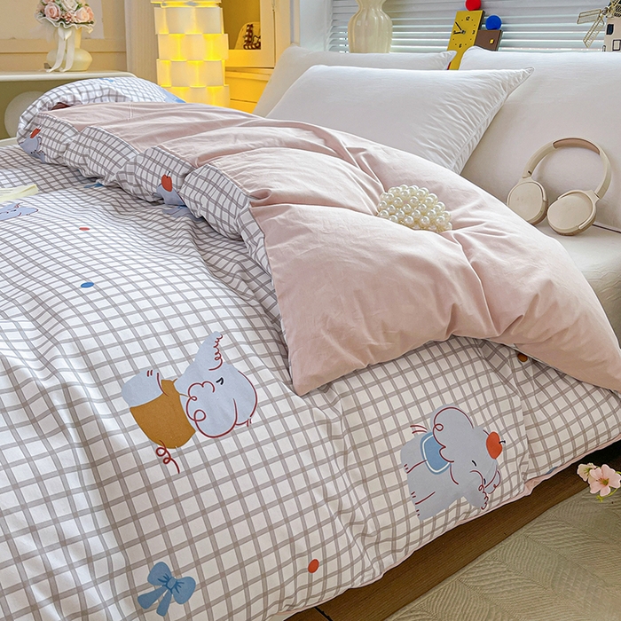 91家纺网 家纺一手货源 找家纺 大柏树 2026新款全棉纯棉13376印花单被套单品被套被套单件 活力小象