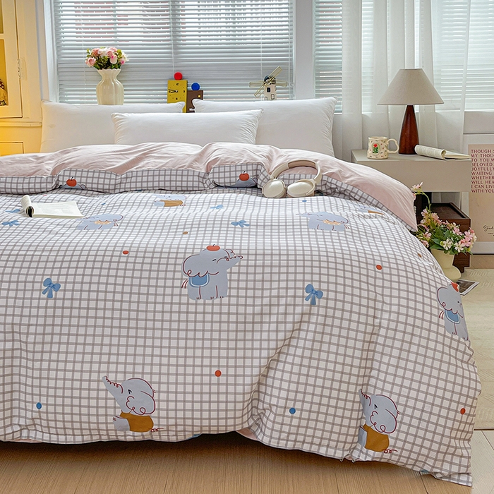 91家纺网 家纺一手货源 找家纺 大柏树 2026新款全棉纯棉13376印花单被套单品被套被套单件 活力小象