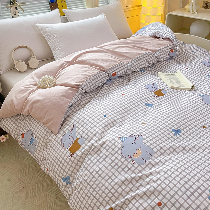 91家纺网 家纺一手货源 找家纺 大柏树 2026新款全棉纯棉13376印花单被套单品被套被套单件 活力小象