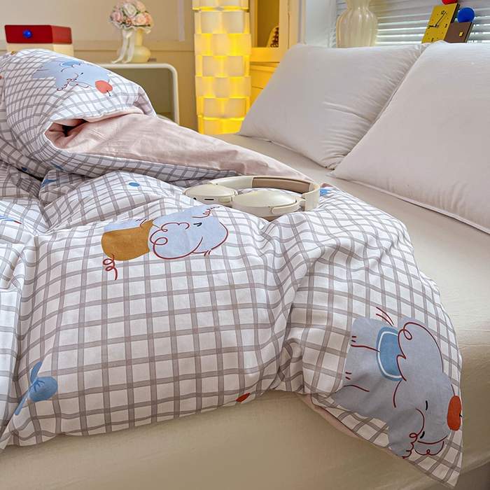 91家纺网 家纺一手货源 找家纺 大柏树 2026新款全棉纯棉13376印花单被套单品被套被套单件 活力小象