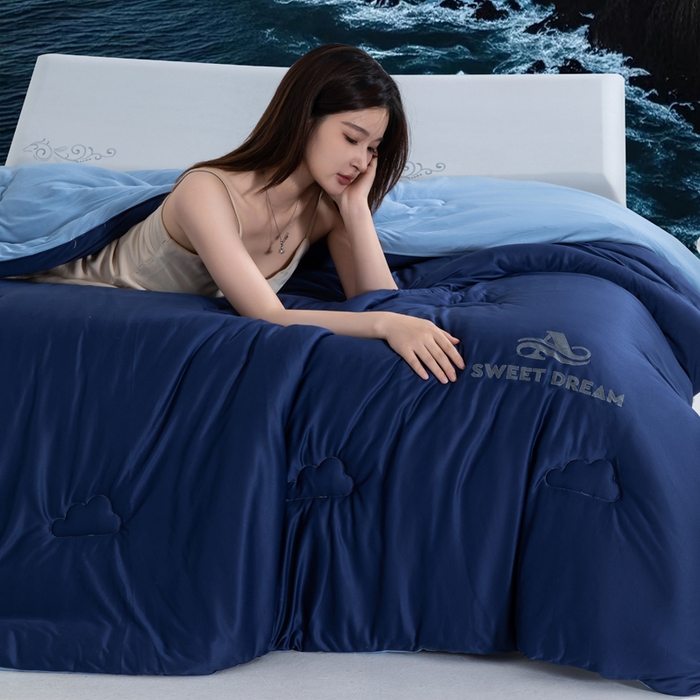 莉迪娅 2026新款深睡控温云朵被被子被芯 藏蓝拼天蓝