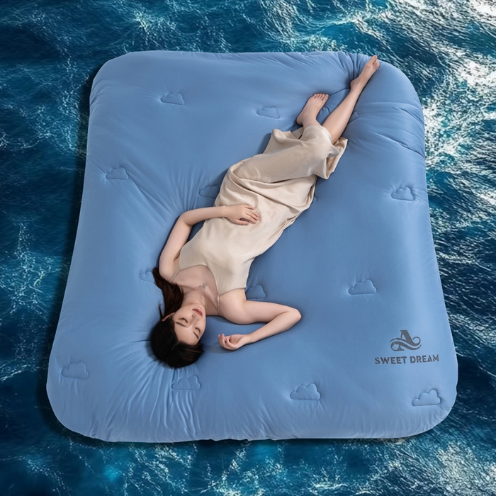 91家纺网 家纺一手货源 找家纺 莉迪娅 2026新款深睡控温云朵被被子被芯 天蓝拼浅咖