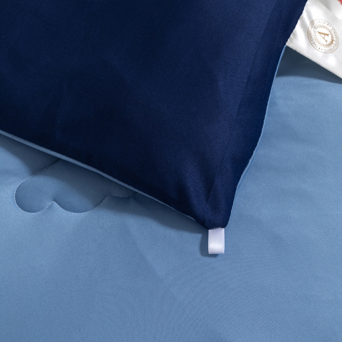 91家纺网 家纺一手货源 找家纺 莉迪娅 2026新款深睡控温云朵被被子被芯 藏蓝拼天蓝