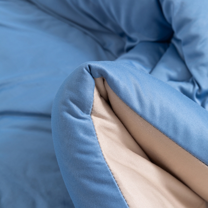 91家纺网 家纺一手货源 找家纺 莉迪娅 2026新款深睡控温云朵被被子被芯 天蓝拼浅咖