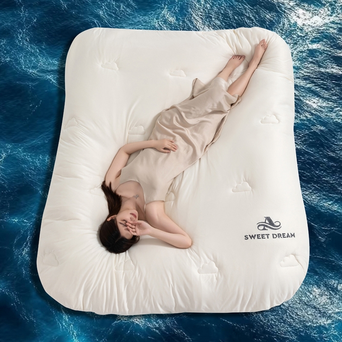 91家纺网 家纺一手货源 找家纺 莉迪娅 2026新款深睡控温云朵被被子被芯 米白拼浅绿