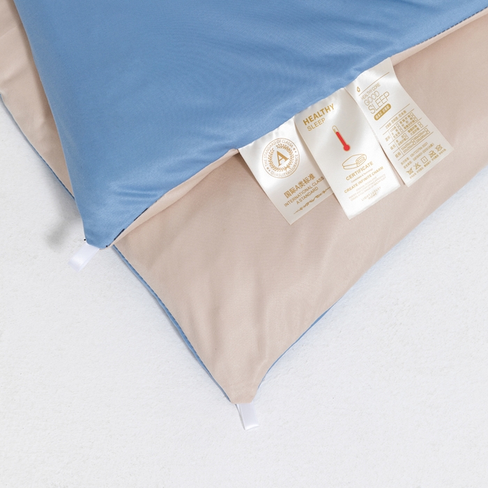 91家纺网 家纺一手货源 找家纺 莉迪娅 2026新款深睡控温云朵被被子被芯 天蓝拼浅咖