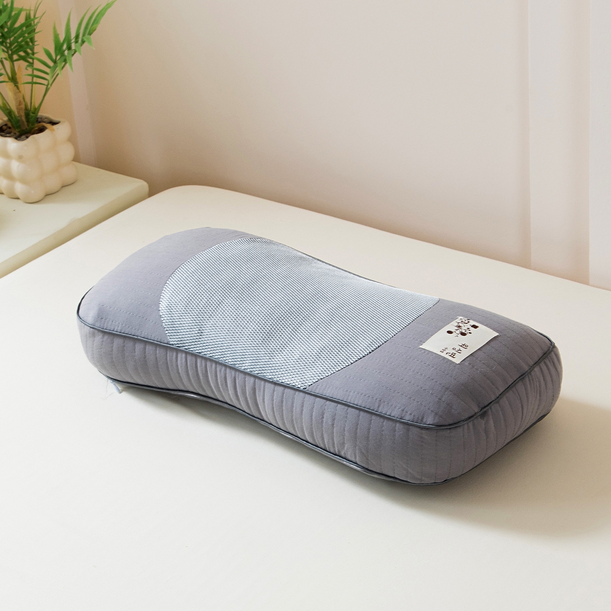 91家纺网 家纺一手货源 找家纺 莉迪娅 2026新款纯棉荞麦枕头枕芯 灰色