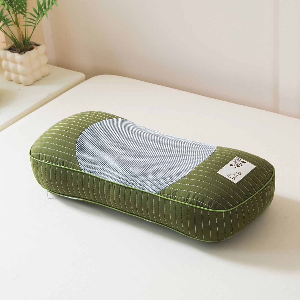 91家纺网 家纺一手货源 找家纺 莉迪娅 2026新款纯棉荞麦枕头枕芯 绿色