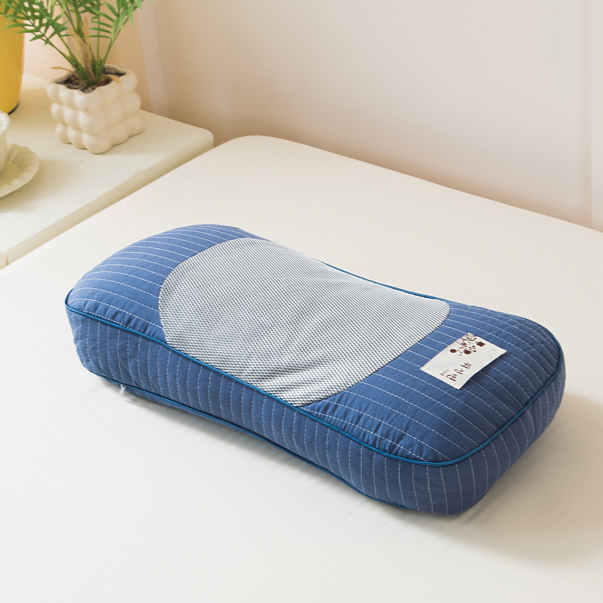 91家纺网 家纺一手货源 找家纺 莉迪娅 2026新款纯棉荞麦枕头枕芯 蓝色