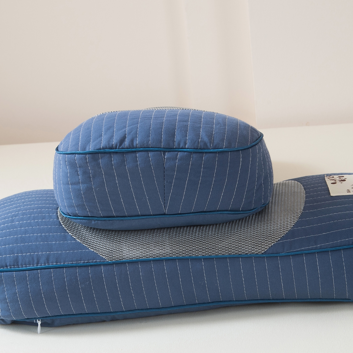 91家纺网 家纺一手货源 找家纺 莉迪娅 2026新款纯棉荞麦枕头枕芯 蓝色