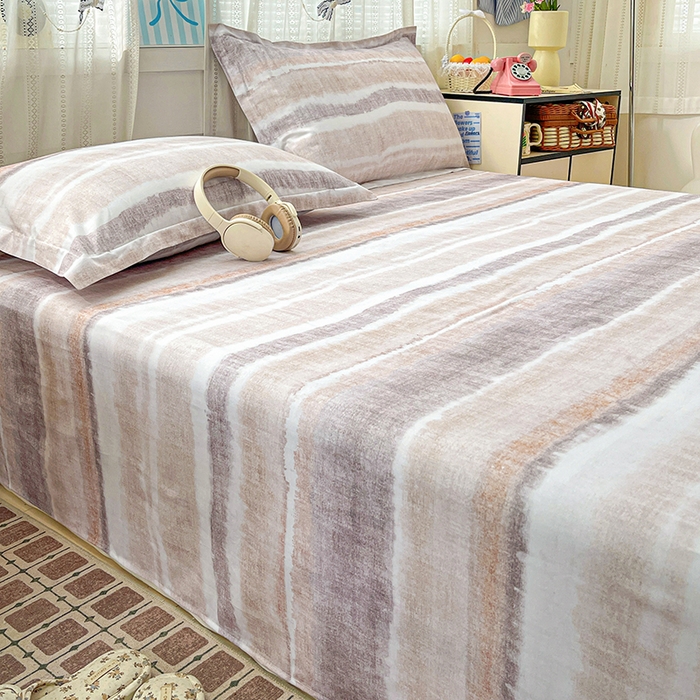 91家纺网 家纺一手货源 找家纺 大柏树 2026新款全棉纯棉13376印花单床单单品床单床单单件 月冉星河咖