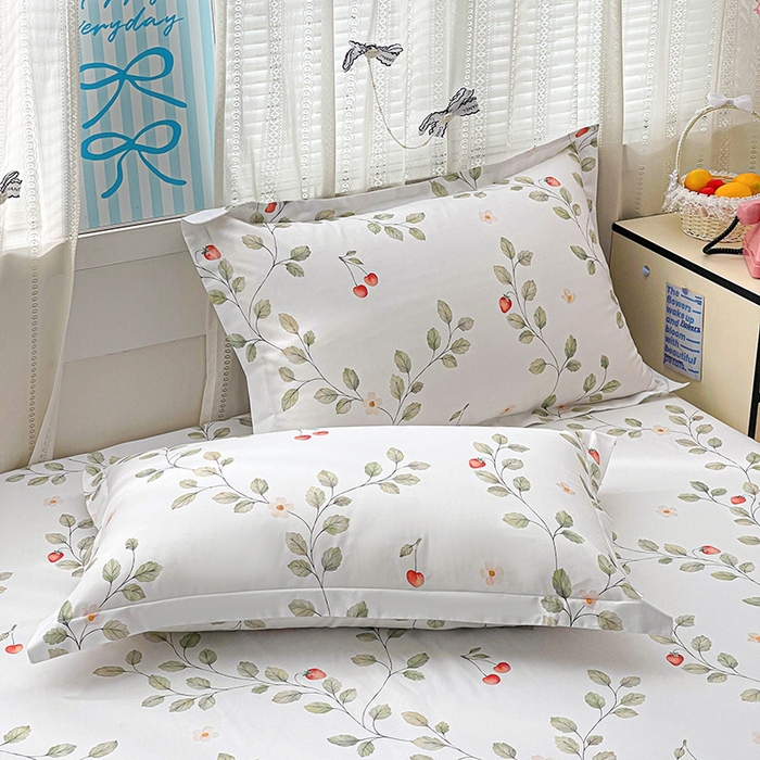 91家纺网 家纺一手货源 找家纺 大柏树 2026新款全棉纯棉13376印花单床单单品床单床单单件 花自红-绿