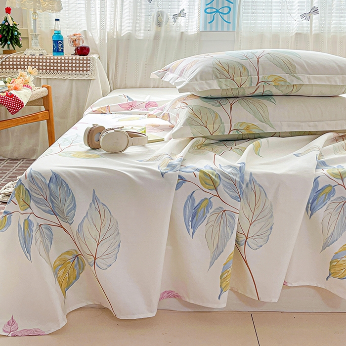 91家纺网 家纺一手货源 找家纺 大柏树 2026新款全棉纯棉13376印花单床单单品床单床单单件 满庭绿