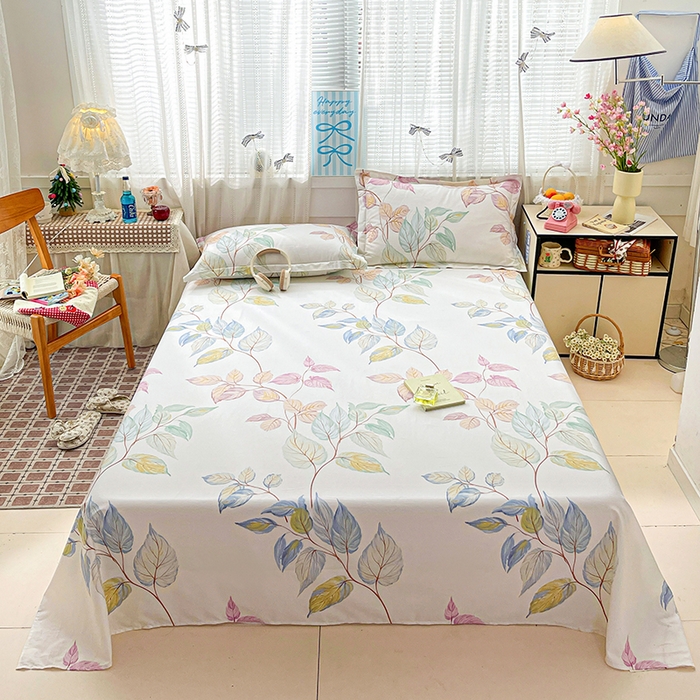 91家纺网 家纺一手货源 找家纺 大柏树 2026新款全棉纯棉13376印花单床单单品床单床单单件 满庭绿