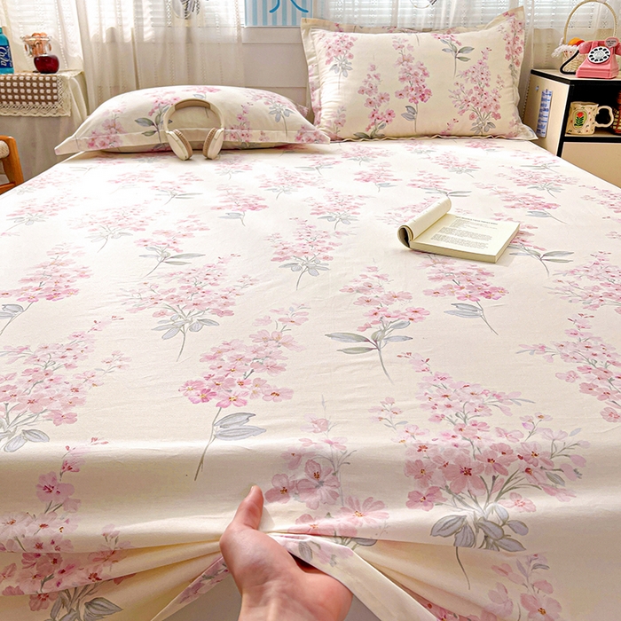 91家纺网 家纺一手货源 找家纺 大柏树 2026新款全棉纯棉13376印花单床单单品床单床单单件 花织梦粉