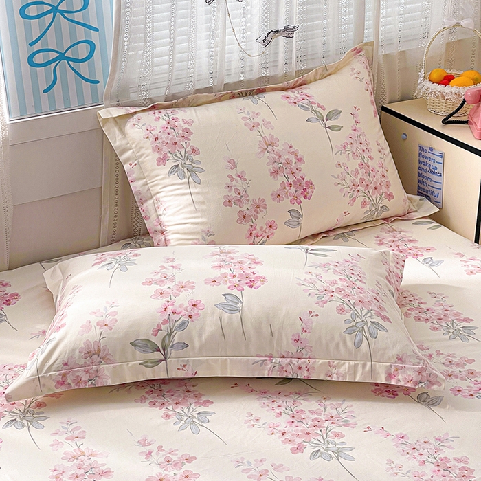 91家纺网 家纺一手货源 找家纺 大柏树 2026新款全棉纯棉13376印花单床单单品床单床单单件 花织梦粉