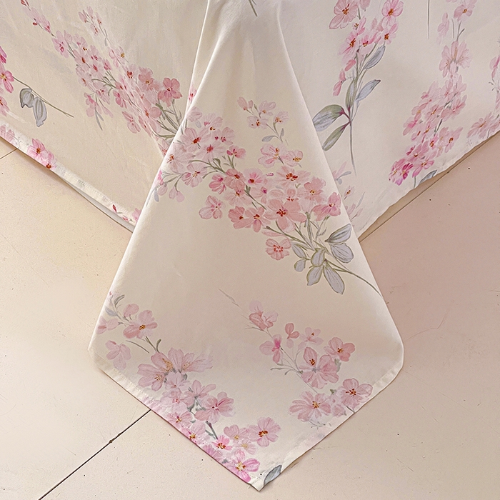 91家纺网 家纺一手货源 找家纺 大柏树 2026新款全棉纯棉13376印花单床单单品床单床单单件 花织梦粉