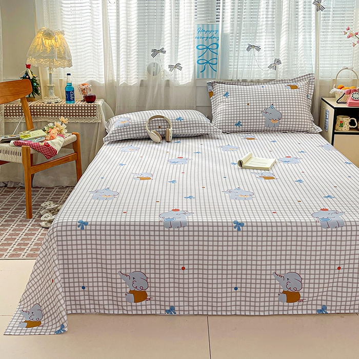 91家纺网 家纺一手货源 找家纺 大柏树 2026新款全棉纯棉13376印花单床单单品床单床单单件 活力小象