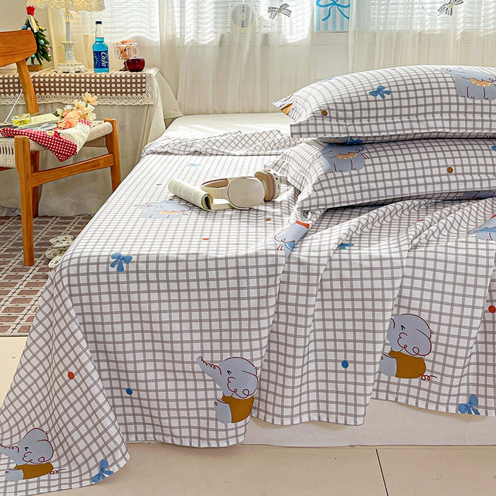 91家纺网 家纺一手货源 找家纺 大柏树 2026新款全棉纯棉13376印花单床单单品床单床单单件 活力小象