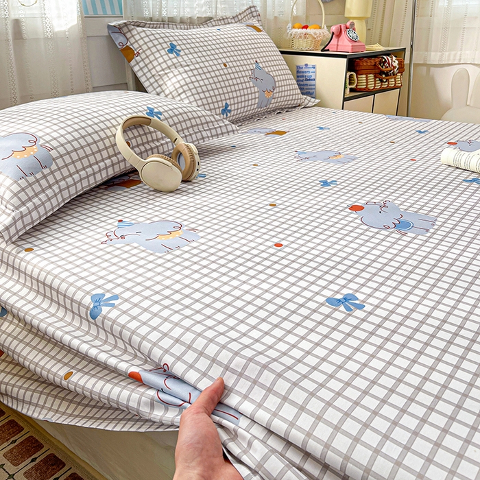 91家纺网 家纺一手货源 找家纺 大柏树 2026新款全棉纯棉13376印花单床单单品床单床单单件 活力小象