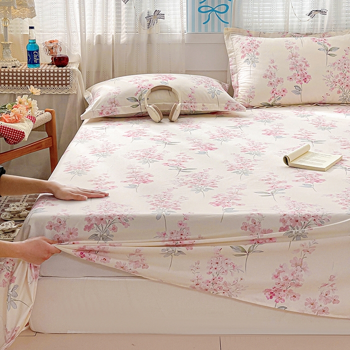 91家纺网 家纺一手货源 找家纺 大柏树 2026新款全棉纯棉13376印花单床单单品床单床单单件 花织梦粉