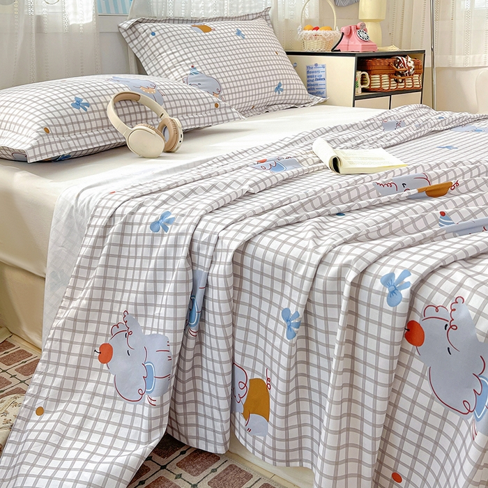 91家纺网 家纺一手货源 找家纺 大柏树 2026新款全棉纯棉13376印花单床单单品床单床单单件 活力小象