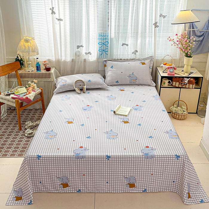 91家纺网 家纺一手货源 找家纺 大柏树 2026新款全棉纯棉13376印花单床单单品床单床单单件 活力小象