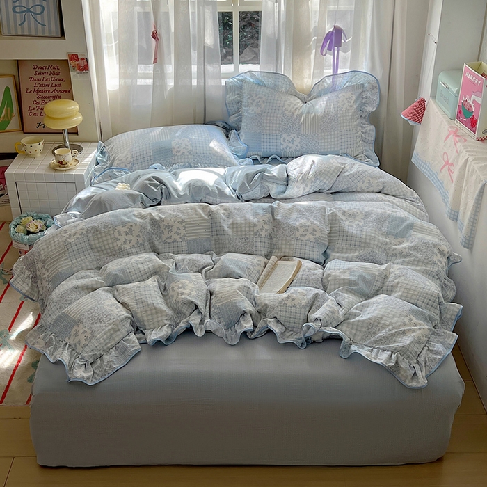 91家纺网 家纺一手货源 找家纺 （总）睡美美家纺 2026新款A类3D按摩豆豆席床裙款凉席三件套