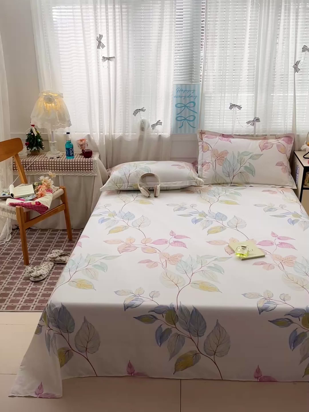 91家纺网 家纺一手货源 找家纺 大柏树 2026新款全棉纯棉13376印花单床单单品床单床单单件 满庭绿